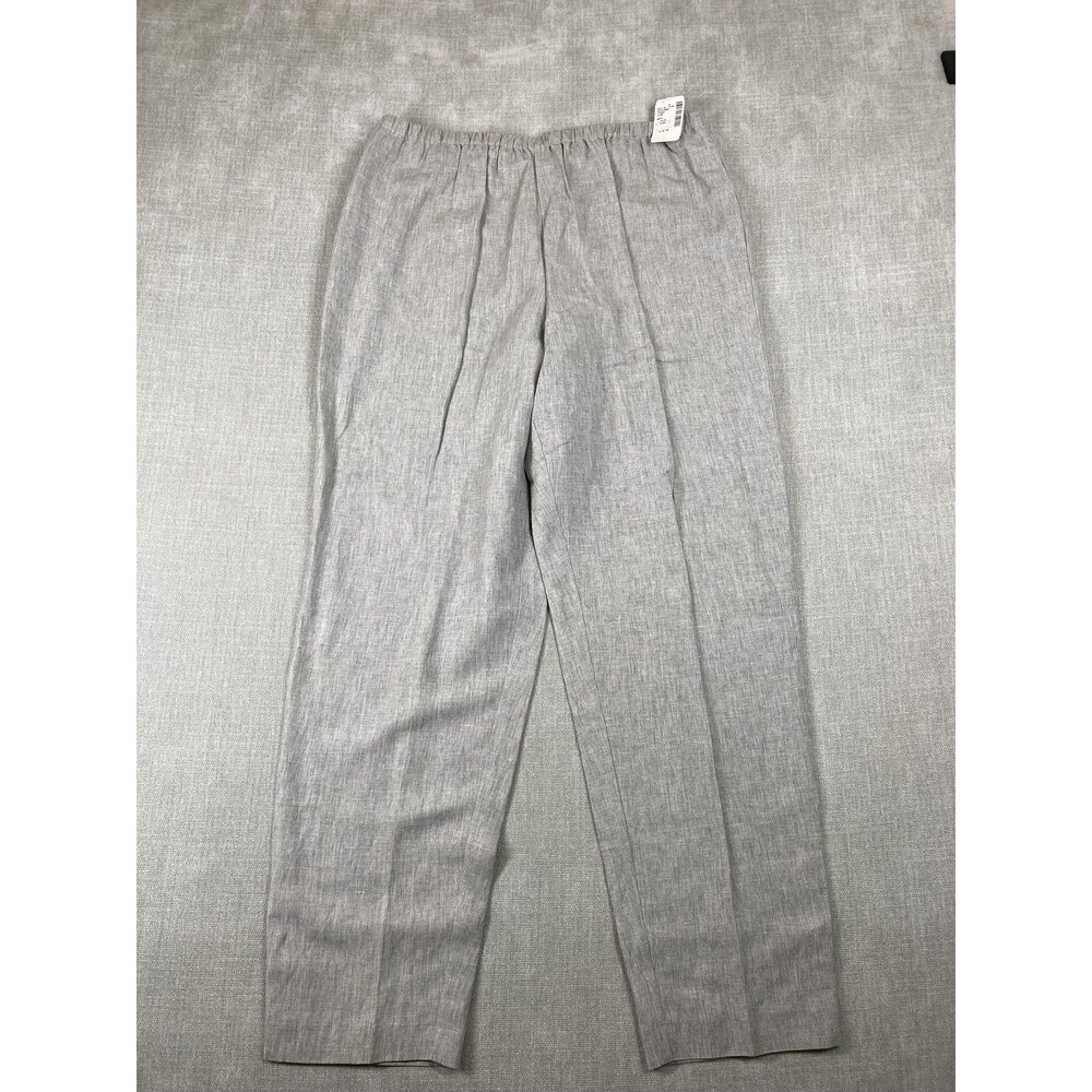 Saks Fifth Avenue Pants Womens XL Gray Linen Blend Pull On Lagenlook Minimalist